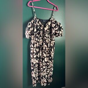 GAP Floral Off the Shoulder Dress with Bubble Sleeves Size XXL/Tall Cottagecore